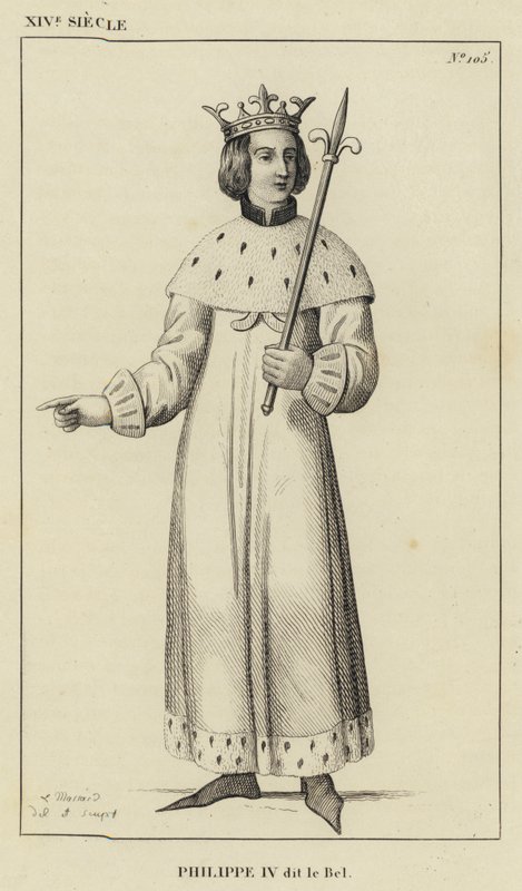 14. Jahrhundert, Philipp IV. genannt der Schöne (Gravur) von French School
