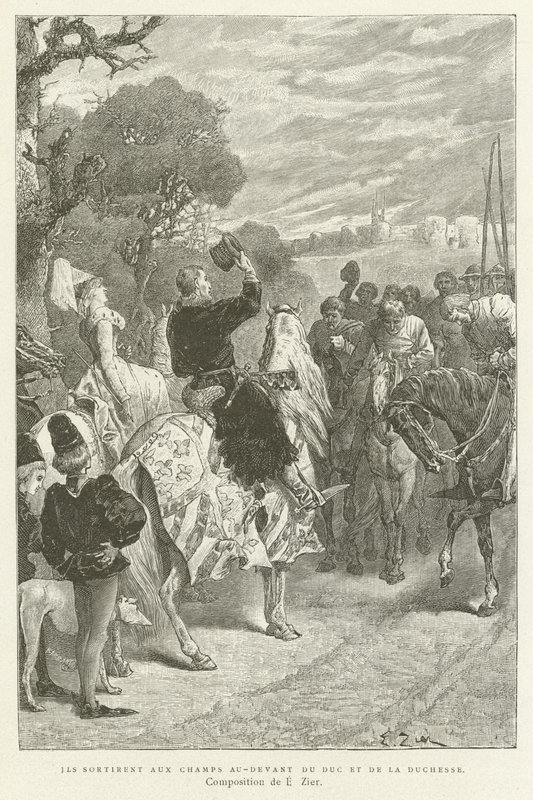 Sie gingen auf die Felder vor dem Herzog und der Herzogin von French School