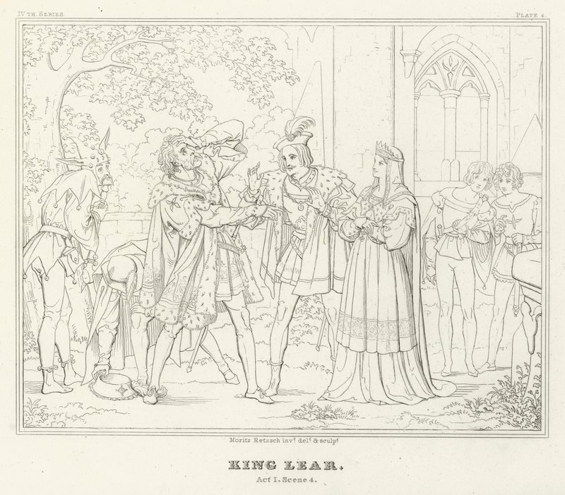 König Lear, Akt I, Szene 4 von Friedrich August Moritz Retzsch