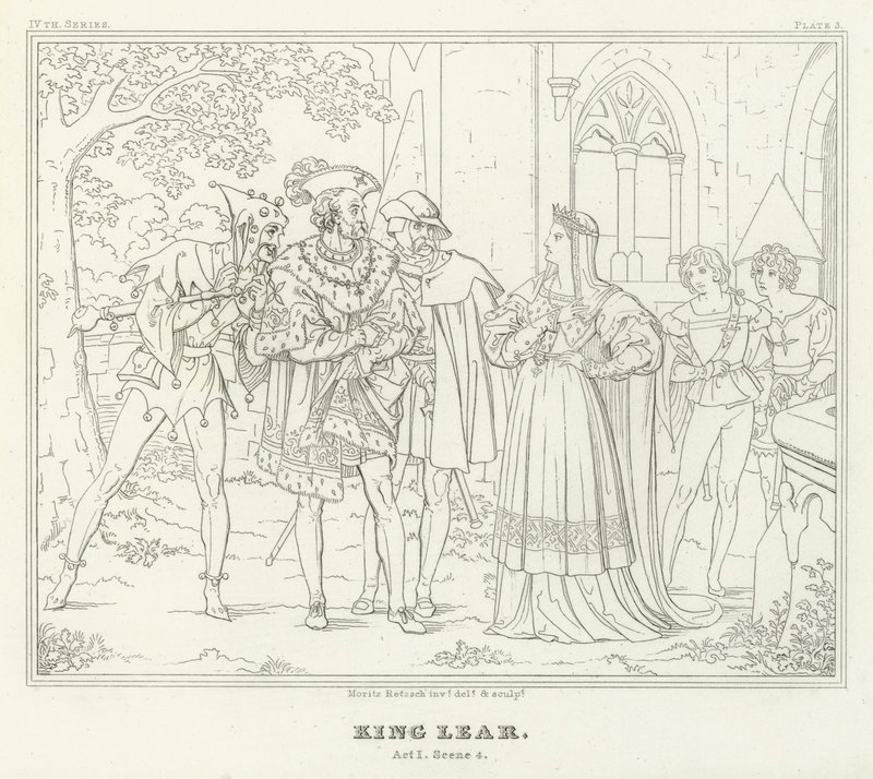 König Lear, Akt I, Szene 4 (Gravur) von Friedrich August Moritz Retzsch