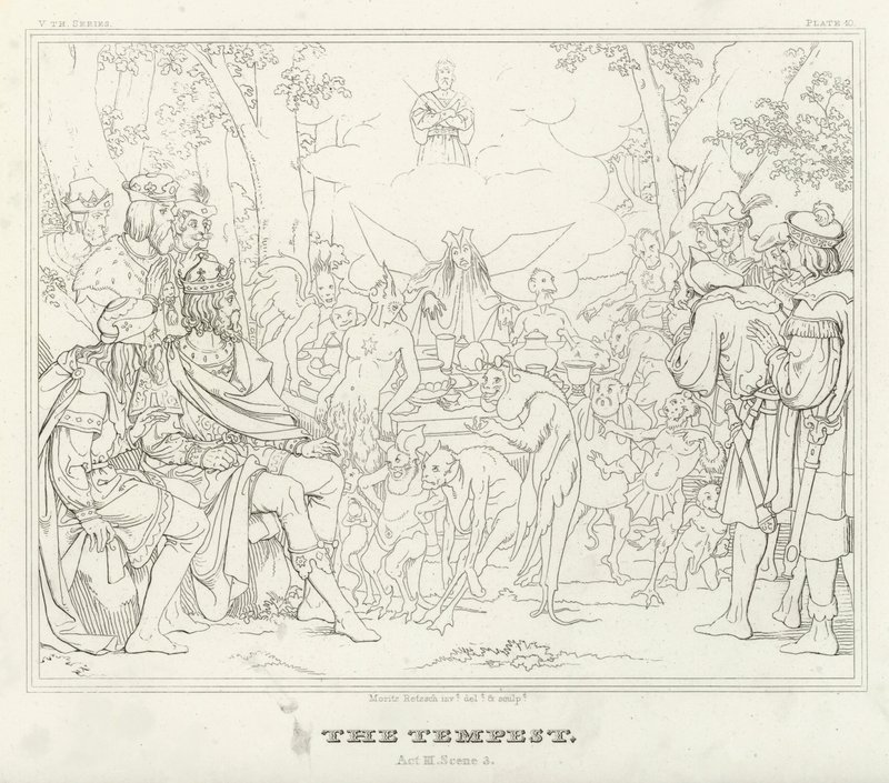 Der Sturm, Akt III, Szene 3 (Gravur) von Friedrich August Moritz Retzsch