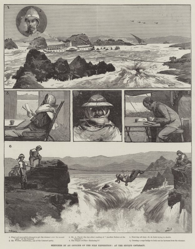 Skizzen eines Offiziers der Nil-Expedition am Zweiten Katarakt von George L. Seymour