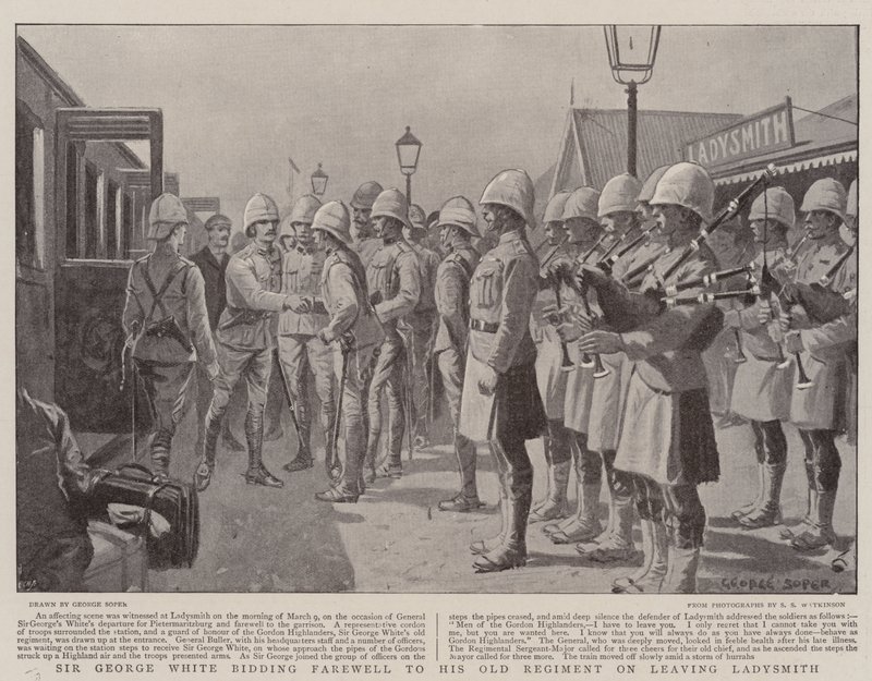 Sir George White verabschiedet sich von seinem alten Regiment beim Verlassen von Ladysmith von George Soper