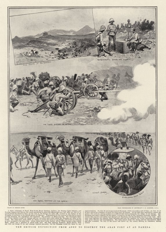 Die britische Expedition von Aden zur Zerstörung des arabischen Forts bei Ad Darega von George Soper