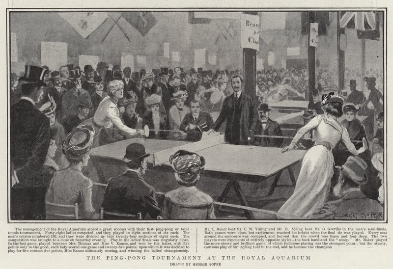 Das Ping-Pong-Turnier im Royal Aquarium von George Soper