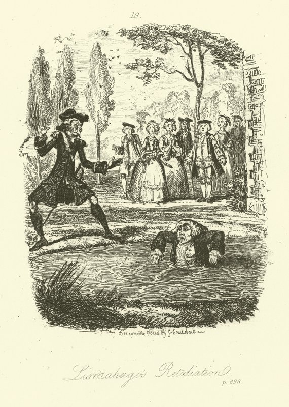 Illustration für Humphry Clinker von Tobias Smollett (Gravur) von George (after) Cruikshank