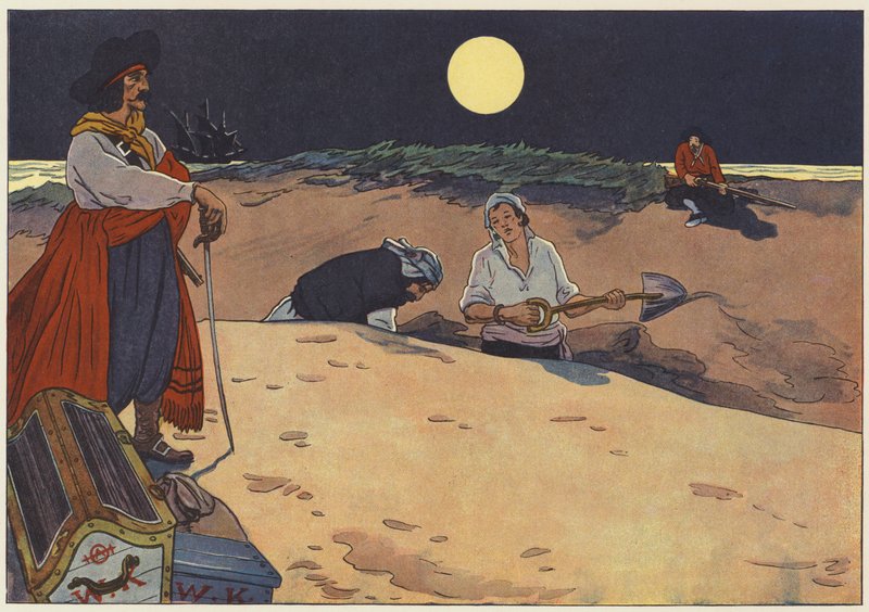 Ein großes Loch wurde bald gegraben und der Schatz sorgfältig hineingelegt von George Alfred Williams