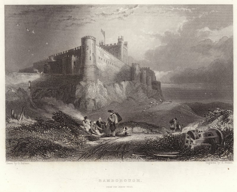 Bamborough, von Nordwesten von George Balmer