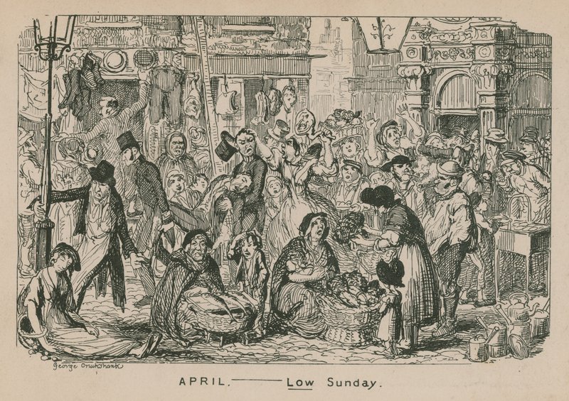 April - Weißer Sonntag von George Cruikshank