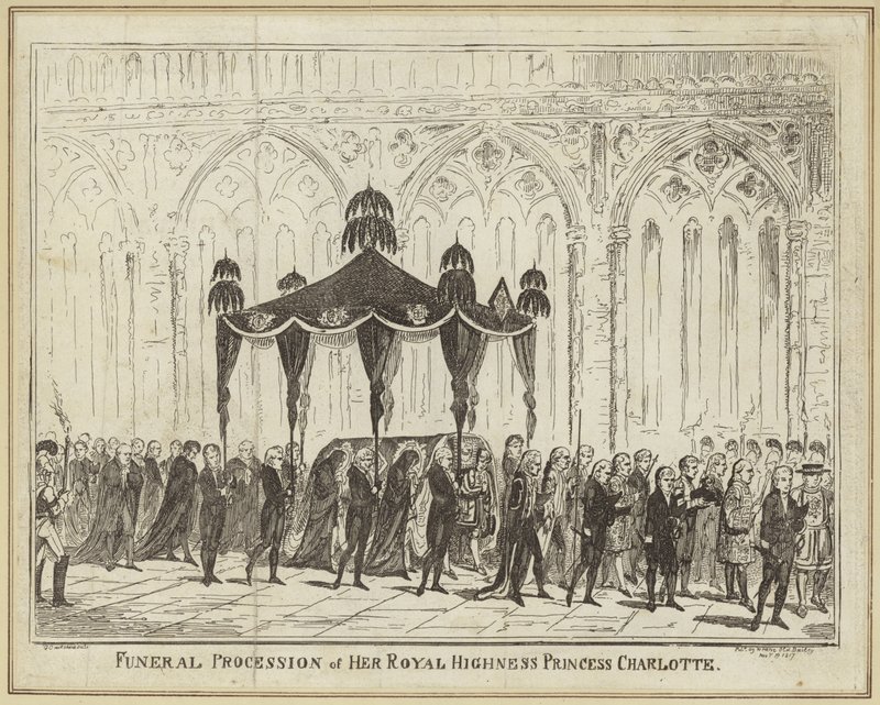 Trauerzug Ihrer Königlichen Hoheit Prinzessin Charlotte von George Cruikshank
