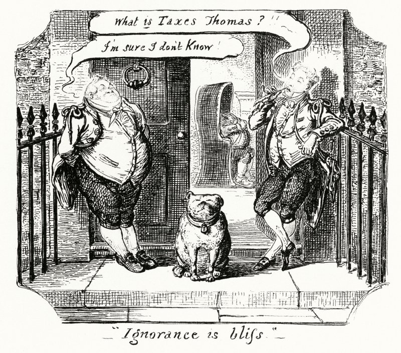 Unwissenheit ist ein Segen (Gravur) von George Cruikshank