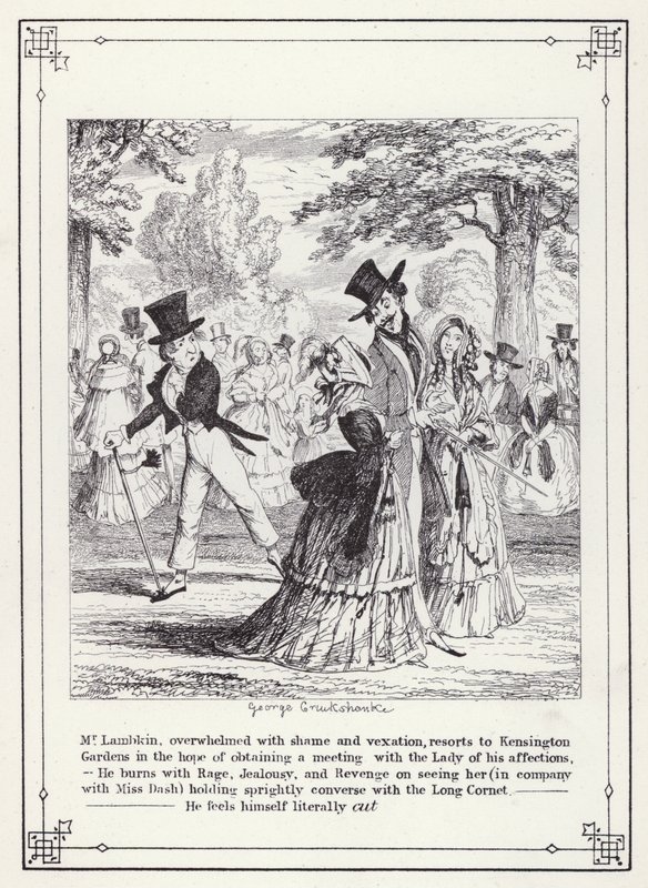 Illustration für Das Buch des Junggesellen oder Der Fortschritt von Mr. Lambkin (Gent) (Gravur) von George Cruikshank