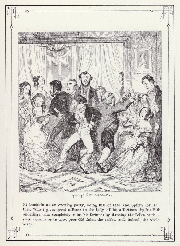 Illustration für The Bachelor’s Own Book, oder Der Fortschritt von Mr. Lambkin (Gent) (Gravur) von George Cruikshank