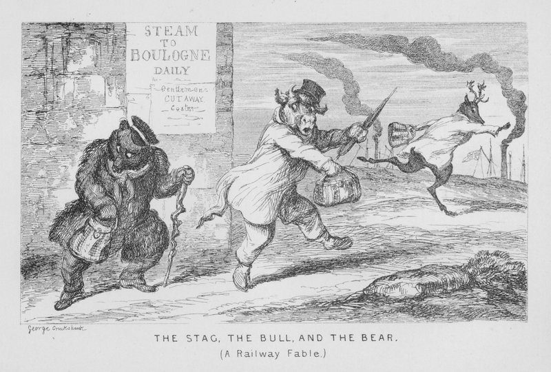 Der Hirsch, Der Stier und Der Bär, Eine Eisenbahnfabel von George Cruikshank