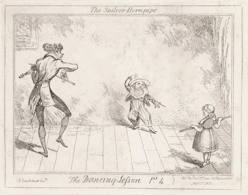 Die Tanzstunde: der Matrosenhornpipe von George Cruikshank
