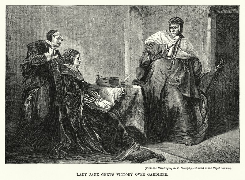 Lady Jane Greys Sieg über Gardiner von George Frederick Folingsby