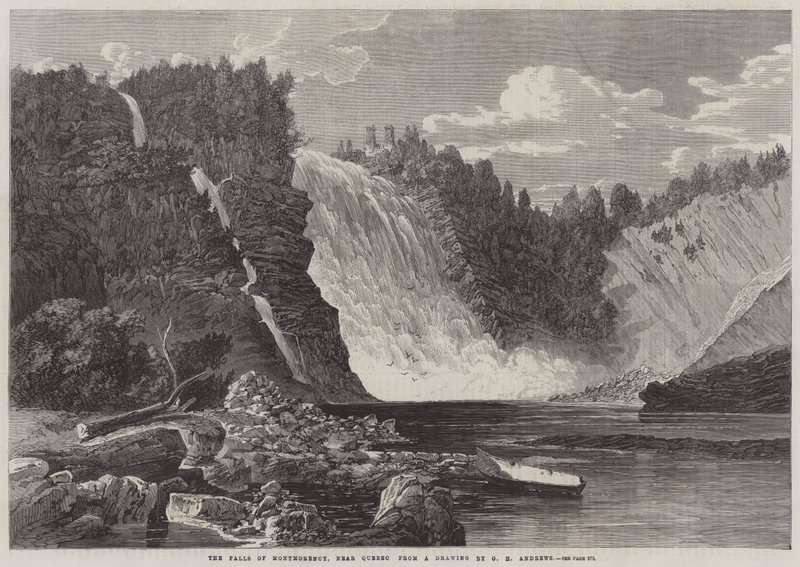 Die Wasserfälle von Montmorency, in der Nähe von Quebec von George Henry Andrews