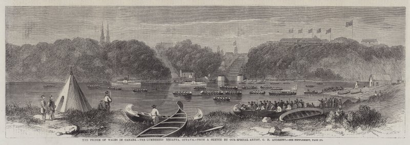 Der Prinz von Wales in Kanada, das Holzfällerrennen, Ottawa von George Henry Andrews