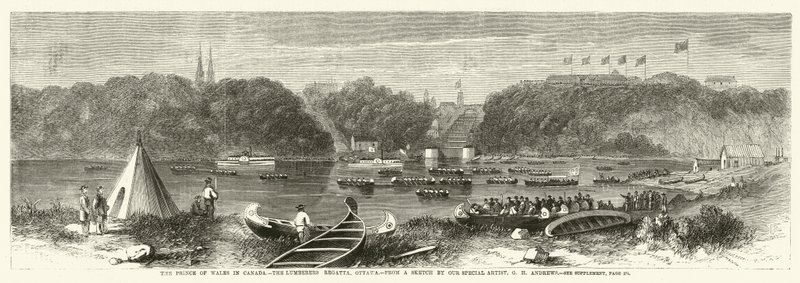 Der Prinz von Wales in Kanada, das Holzfällerrennen in Ottawa von George Henry Andrews