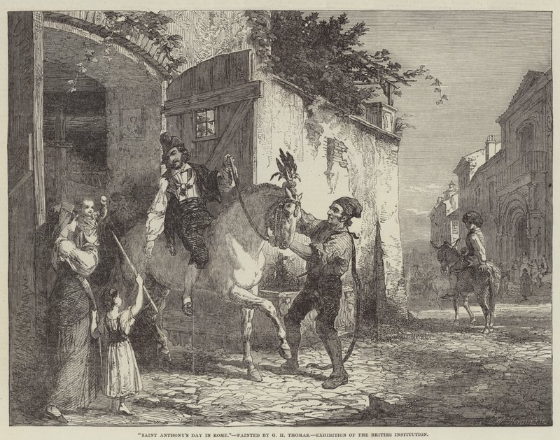 Antoniustag in Rom, Ausstellung der British Institution von George Housman Thomas