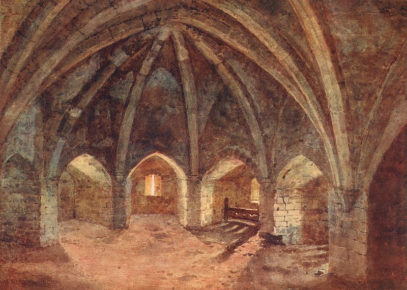 Die Krypta des Curfew Towers (Farblithografie) von George Moore Henton