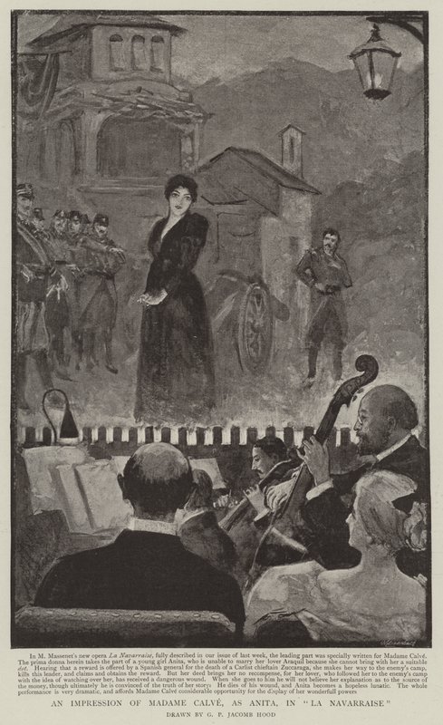 Ein Eindruck von Madame Calve, als Anita, in La Navarraise von George Percy Jacomb Hood