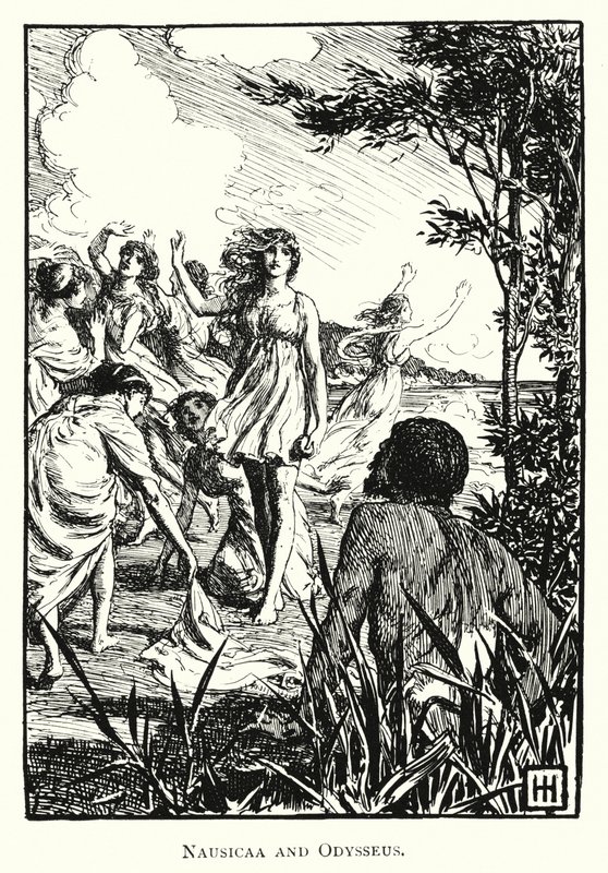 Odyssee: Nausikaa und Odysseus von George Percy Jacomb-Hood