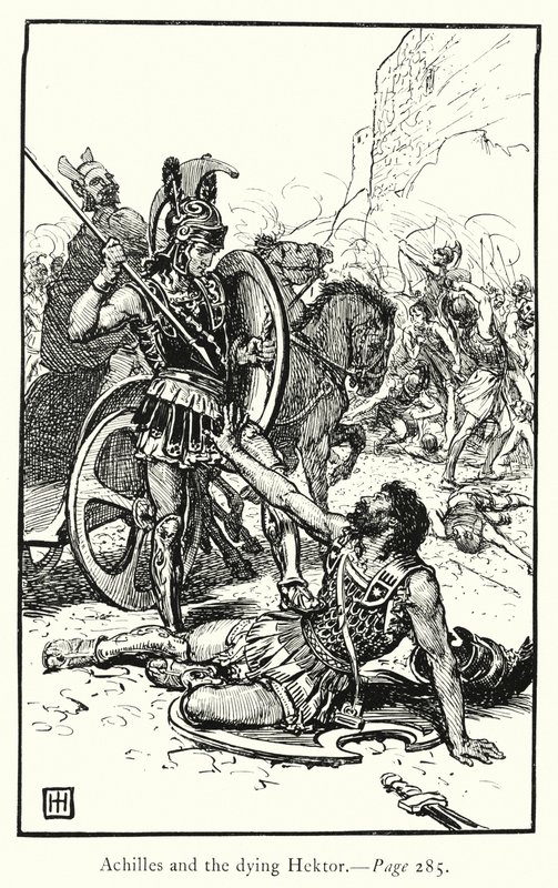 Die Ilias: Achilles und der sterbende Hektor von George Percy Jacomb Hood