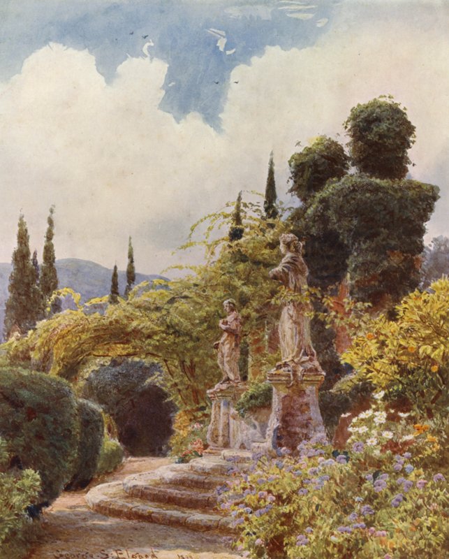 Italienische Gärten: Tor, Villa Arson von George Samuel Elgood