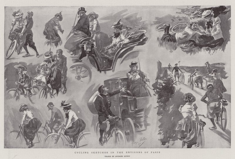 Radsport-Skizzen in der Umgebung von Paris von Georges Redon