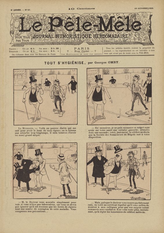 Tout shygienise. Illustration für Le Pele-Mele, 1902 von Georges Antonin Henri Mory