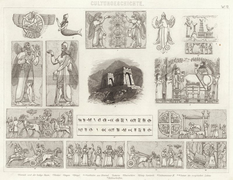 Antikes Assyrien. Illustration für Bilder-Atlas von German School