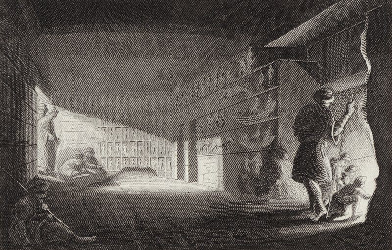 Altägyptische Felskapelle, Gebel el-Silsila. Illustration für Bilder-Atlas von German School