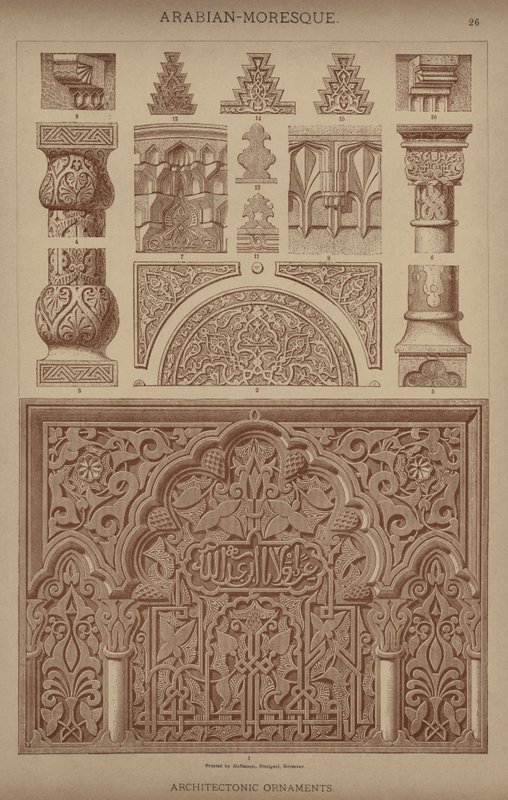 Arabisch-Maurische, Architektonische Ornamente von German School