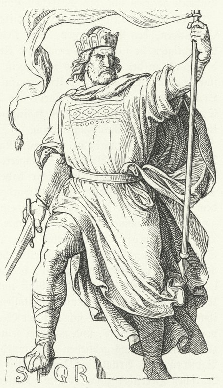 Arnulf von Kärnten, umstrittener König von Italien und Heiliger Römischer Kaiser (Gravur) von German School