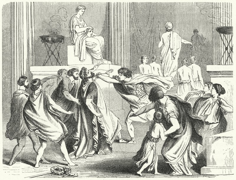 Ermordung von Philipp II. von Makedonien, 336 v. Chr. von German School