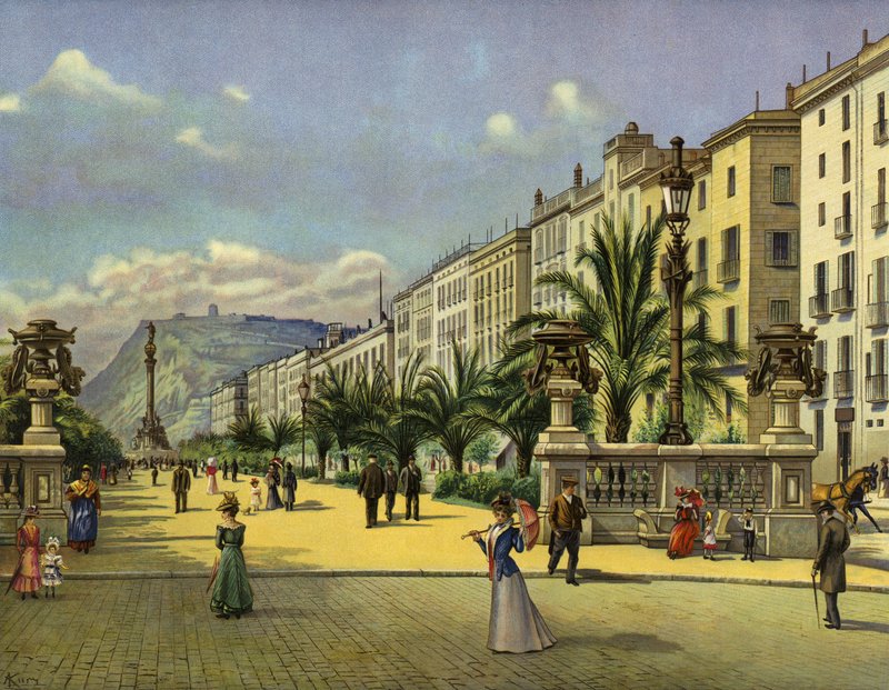 Barcelona, Paseo de Colon von German School