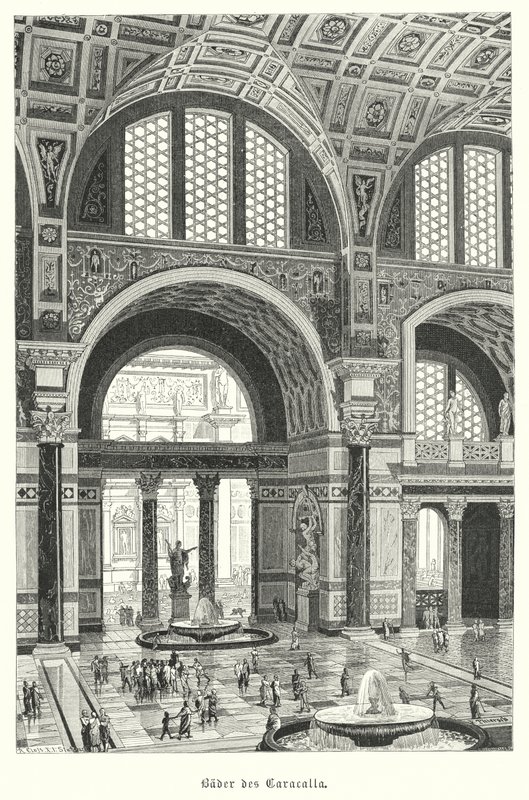 Caracalla-Thermen, Rom (Stich) von German School