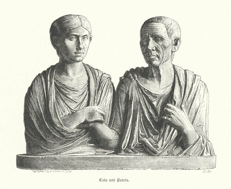 Cato und Porcia, antike römische Skulptur von German School