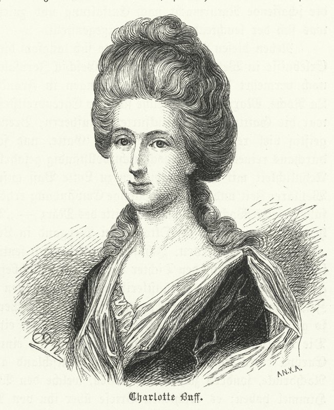 Charlotte Buff, jugendliche Bekannte und Gegenstand der Liebe von Johann Wolfgang Goethe von German School