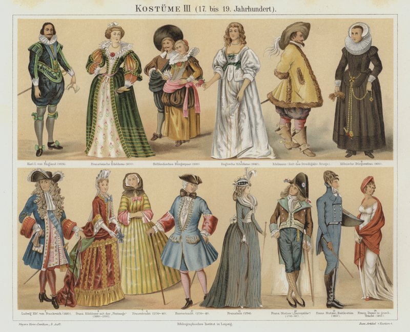 Kostüme des 17. bis 19. Jahrhunderts von German School