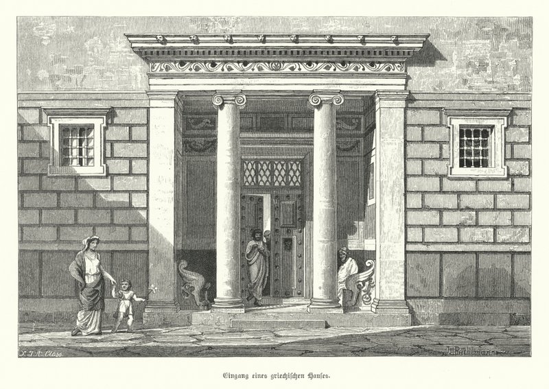 Eingang eines antiken griechischen Hauses von German School