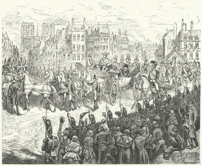 Einzug von König Ludwig XVIII. in Paris, 1814 von German School