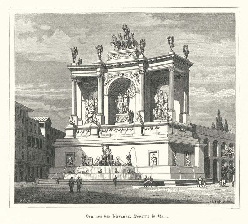 Brunnen des Alexander Severus, antikes Rom von German School