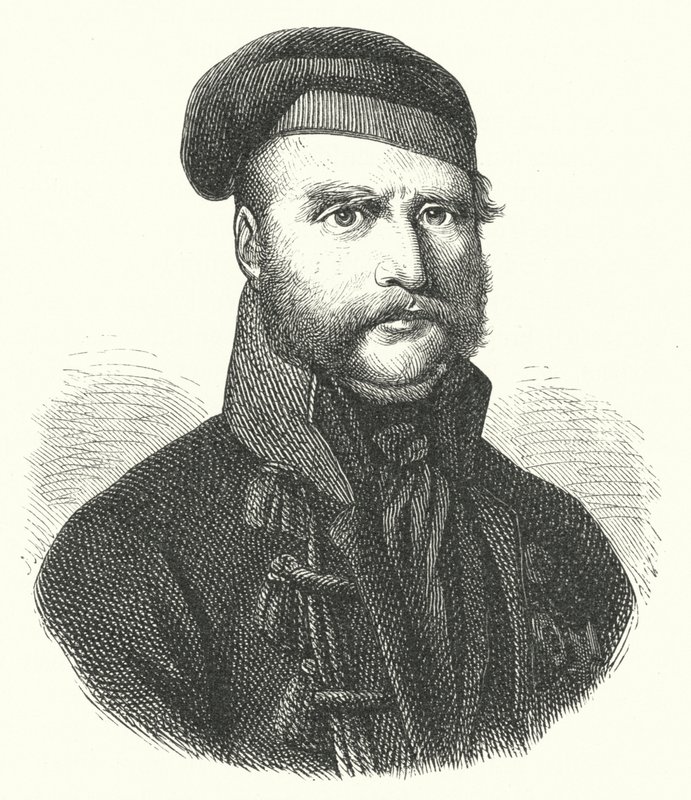Friedrich Wilhelm, Herzog von Braunschweig-Wolfenbüttel, deutscher Soldat, der die Schwarzen Schar gegen die Franzosen während der napoleonischen Kriege führte (Stich) von German School