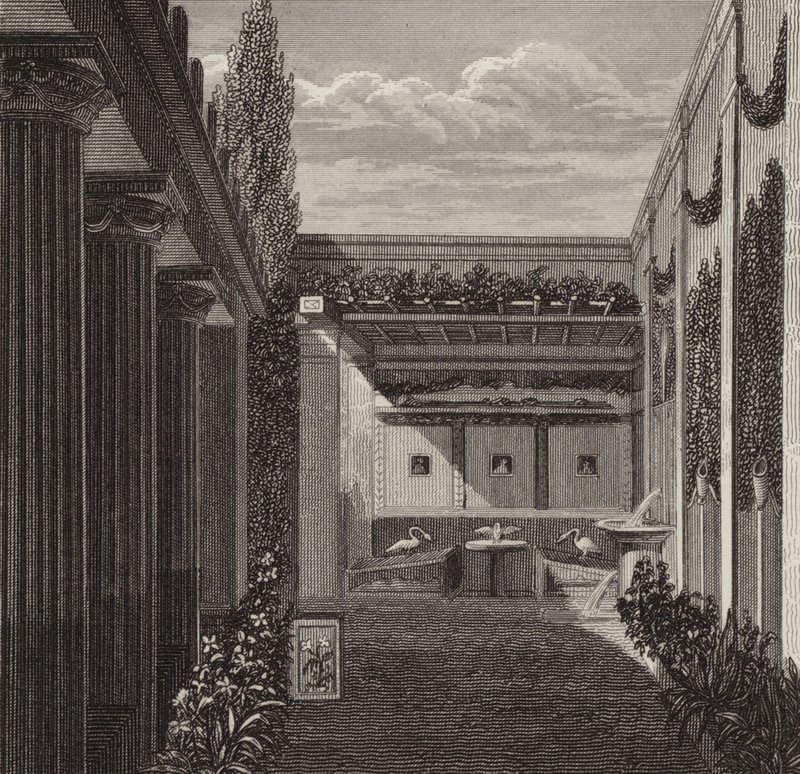Garten eines römischen Hauses. Illustration für Bilder-Atlas von German School