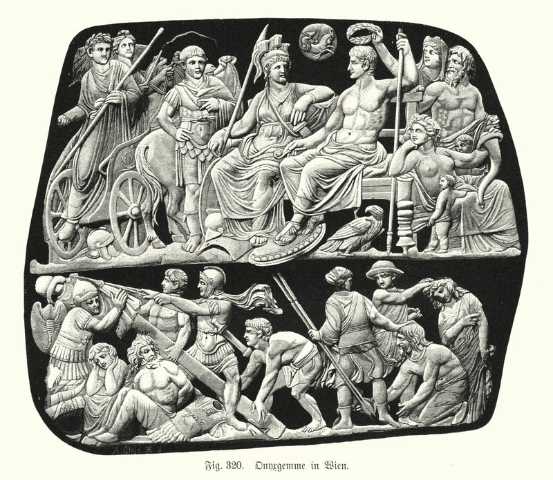 Gemma Augustea (römisches Onyx-Reliefkamee) von German School