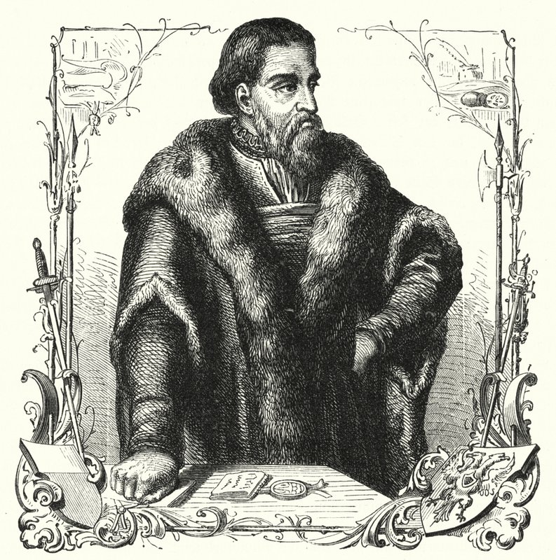 Jürgen Wullenwever, Bürgermeister von Lübeck, als Verräter und Wiedertäufer hingerichtet (Gravur) von German School