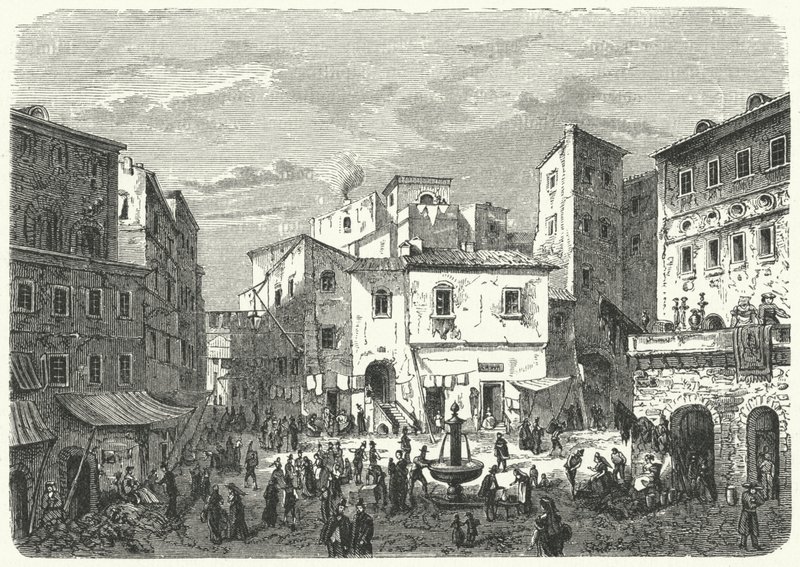 Markt im römischen Ghetto von German School