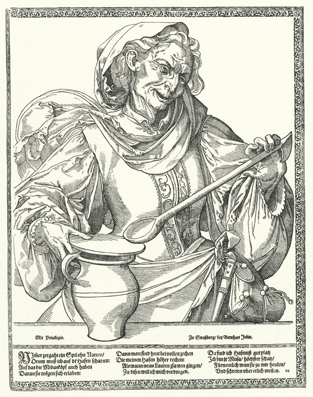 Alte Frau mit Krug und Löffel von German School